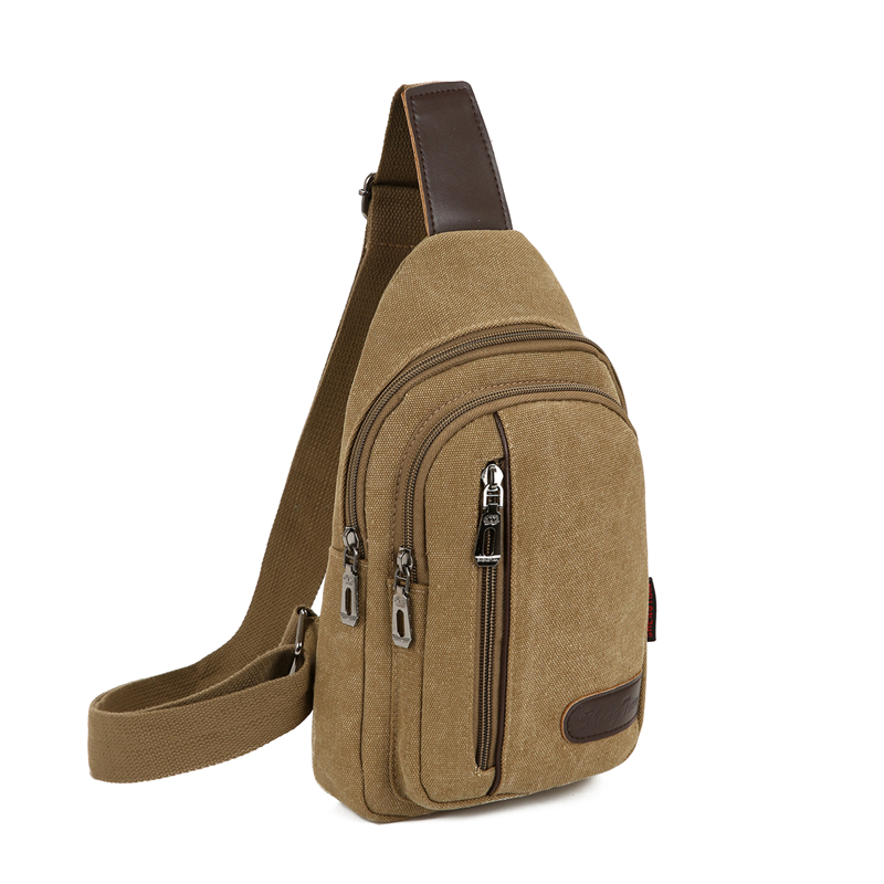 Bag 2021 new men's chest bag canvas bag messenger bag men's bag shoulder bag Korean small backpack casual waist bag