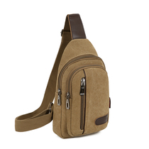 Bag 2021 new mens chest bag canvas bag Shoulder Bag Mens shoulder bag Korean version of small backpack Leisure running bag