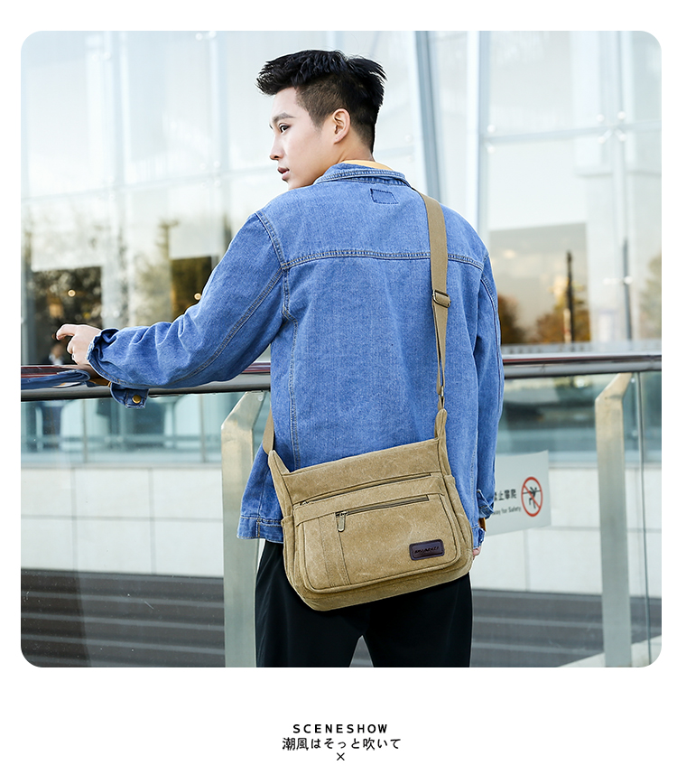 Túi vải nam mới túi đeo vai thể thao giản dị Túi Messenger túi nam túi vải có dung lượng lớn ba lô nam thủy triều túi xách hàng hiệu