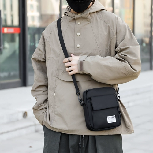 Мужская модная черная универсальная сумка на одно плечо, сумка через плечо, городской стиль, ткань оксфорд
