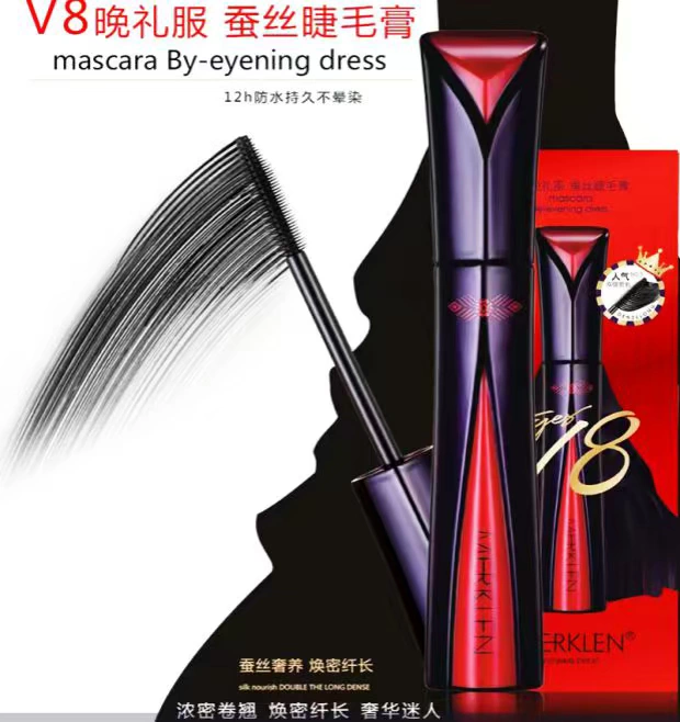 Melkalun lụa mascara V8 trang phục buổi tối silicone chải đầu không thấm nước và mồ hôi không nở dày uốn - Kem Mascara / Revitalash chuốt mascara maybelline