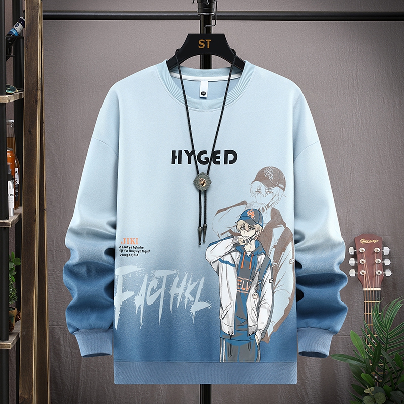 Trendy Brand Crew Neck Sweatshirt for Boys, 13-15 Years Old, Long-Sleeved T-Shirt for Teenagers, Stylish Spring and Autumn Tops Trendy Brand Crew Neck Sweatshirt for Boys, 13-15 Years Old, Long-Sleeved T-Shirt for Teenagers, Stylish Spring and Autumn Tops
