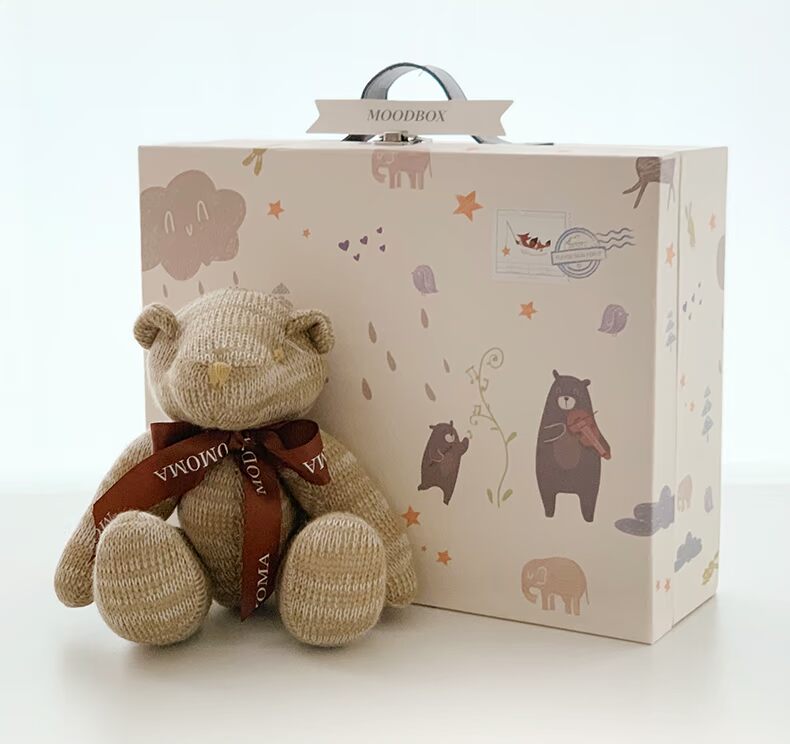 Sản phẩm dành cho trẻ sơ sinh của Moodbox in gió đan áo len một mảnh romper romper full moon quần áo phù hợp với hộp quà tặng - Bộ quà tặng em bé mua đồ cho trẻ sơ sinh