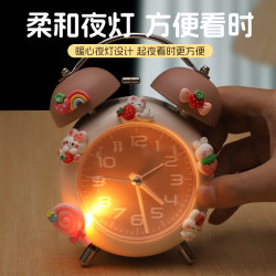 Cute little girl alarm clock student specially wake up artifact new children boy boy bedside alarm bell desktop clock
