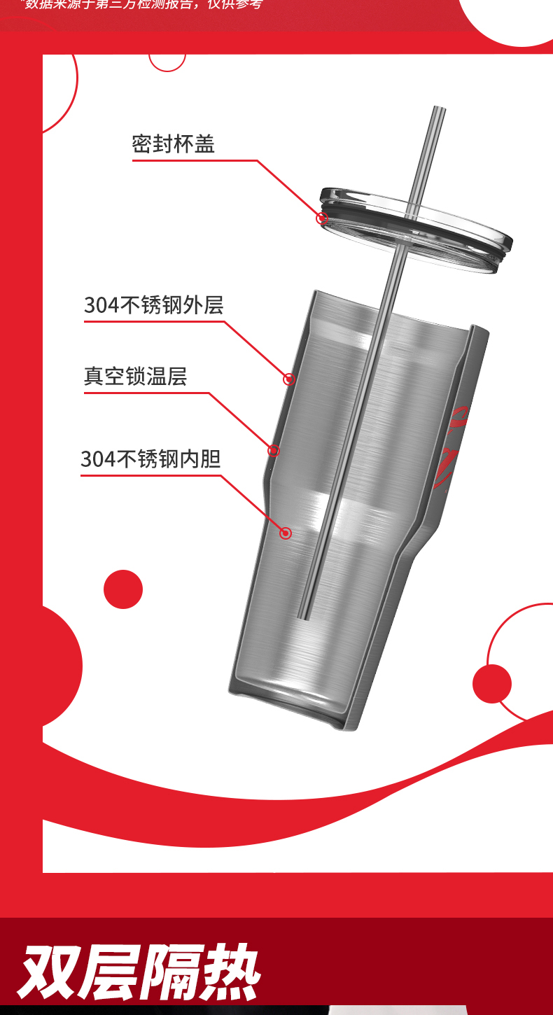 名创优品 可口可乐系列 保温保冷杯 800ml 图5