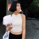 Áo len nữ cao cấp tùy chỉnh 2018ins đêm bên trong áo ngắn tay không tay của phụ nữ mặc áo ngoài quần thể thao nữ