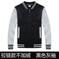 【Тонкая модель на молнии】 Черный серый рукав