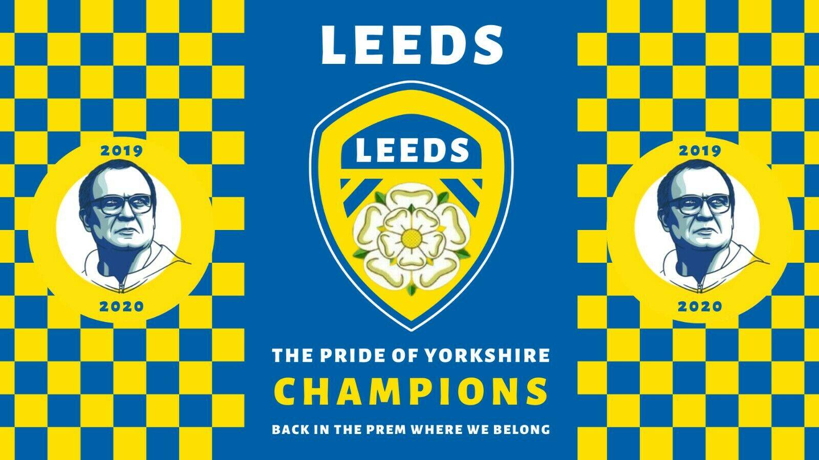 Leeds Champions 2020 Winners  Picture of Bielsa Flag