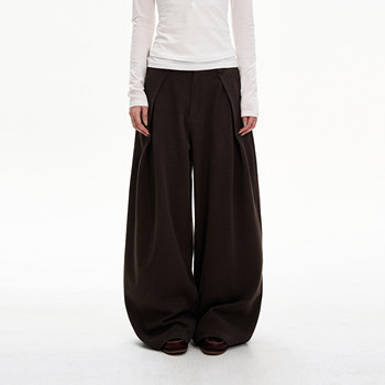 Madwitch retro pleated high-end casual pants trend