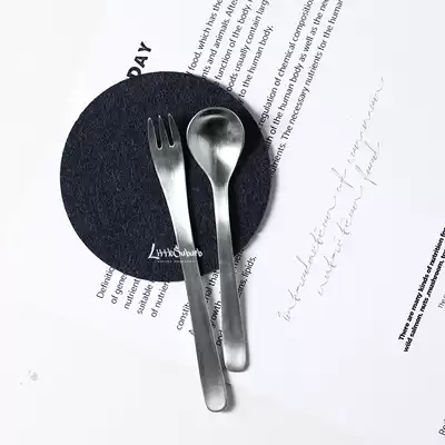 Xiaoxijiao Japanese coffee spoon brushed stainless steel coffee spoon coffee shop dessert spoon matte cake fork