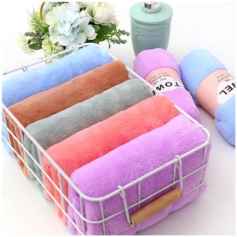Household high-density environmental protection five coral fleece towel wash face new dry hair towel soft and comfortable not shedding general - Taobao