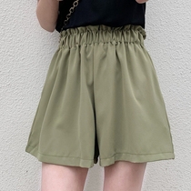 Shorts womens summer loose high waist 2021 new thin section thin bud five points wide legs Chiffon versatile casual pants