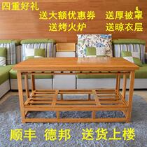 Baking Fire Shelf Home Rectangular Solid Wood Table Folding Table Dining Table Multifunctional Simple Heating Table Winter Can Fold