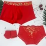 Những người yêu thích đồ lót nam và nữ đồ lót đã thiết lập màu đỏ 2018 mẫu đôi cotton mới trong năm nay của quần eo giữa quần lót cho cặp đôi