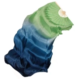 Западная камера находит ее зеленый настоящий фанат Silk Dance Fan Classical Dance Fan Чернила чернила синий и зеленый градиент древний фанат Янге