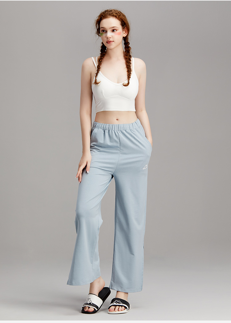 Kappa 卡帕 女式高腰直筒开叉阔腿裤 天猫优惠券折后￥64包邮（￥99-30） 2色可选