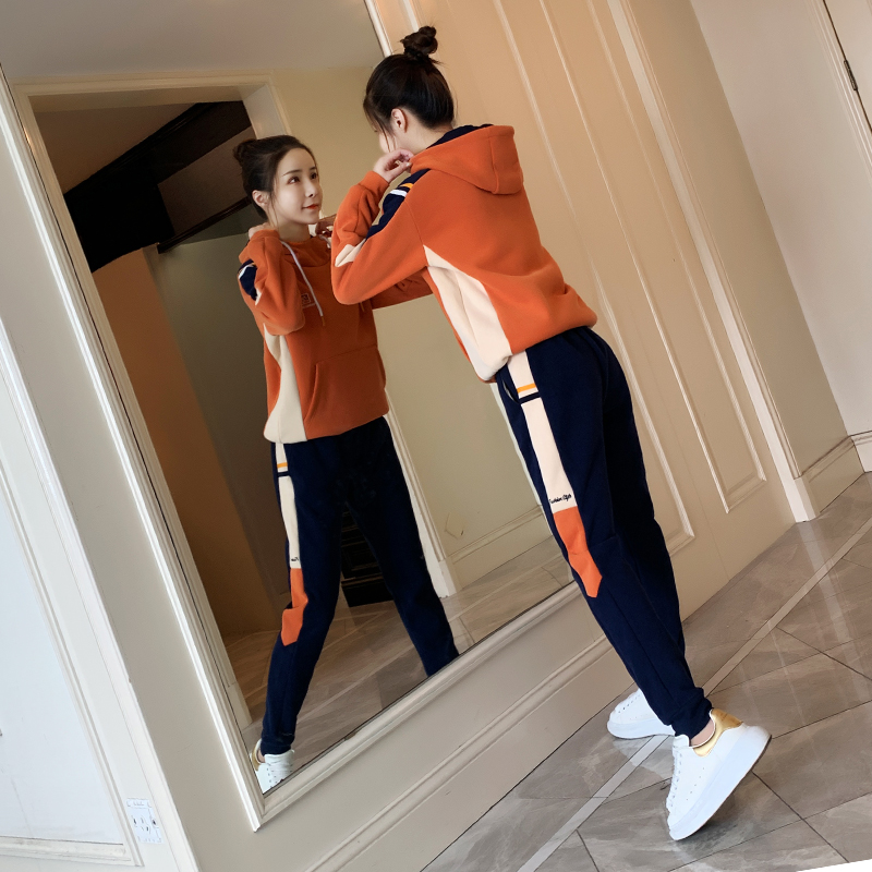 Sportswear Casual Suit Women 2021 New Spring Fashion Tide Card Sweatshirt Two Sets Spring Autumn 2020 Exploits