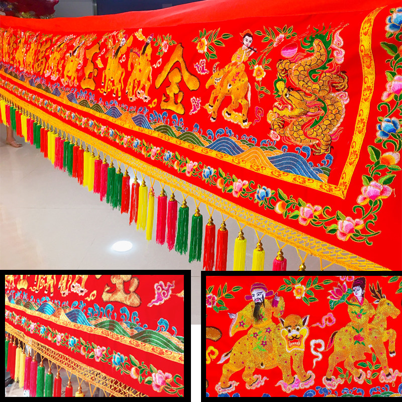 12 - foot new eight - fairy color gold - jade - color cloth hanging door to the wedding celebration of celebration