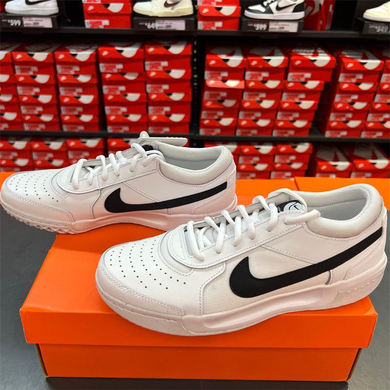 Nike Court Lite 3 Gray and White Zoom Shock-Absorbing Casual Tennis Shoes Dv3258-101