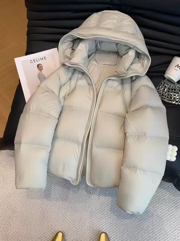 【Jing】New Korean-Style Short Drawstring Waist Slimming Thickened down Jacket