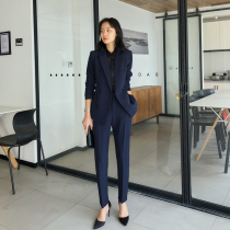 Suit suit female professional summer temperament blue interview high-end civil servant formal business high-end sense suit spring and autumn