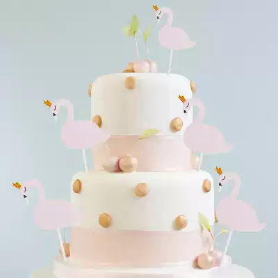 Super beautiful natural goose feather White Swan plug-in cake decoration Wedding theme cake decoration White Swan decoration