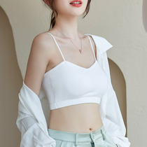 Beauty back underwear womens small camisole vest wrapped chest inside anti-light chest chest gathering summer thin bra