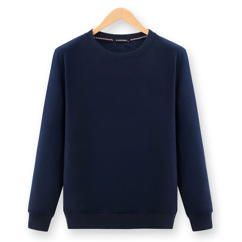 Winter men's sweater plus velvet thick cotton round neck warm top clothes plus fat plus size men's trendy autumn and winter models