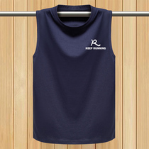Summer men sleeveless T-shirt pure cotton loose plus fattening overweight teenagers cross-bar sports fitness kan shoulder vests