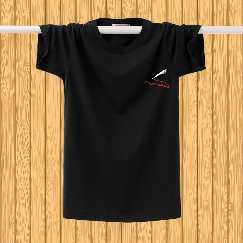 Summer men's short-sleeved T-shirt pure cotton loose fat t-shirt plus fat plus size men's clothing Puffy half-sleeved top