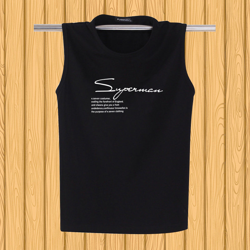 Summer new sleeveless T-shirt loose large size youth sports fitness men's waistcoat vest pure cotton bottoming shirt