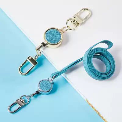 Multi-function metal easy-to-pull buckle work lanyard Wild identity access control Bus bank card meal card bag keychain brand employee access card badge Telescopic easy-to-pull buckle lanyard custom logo