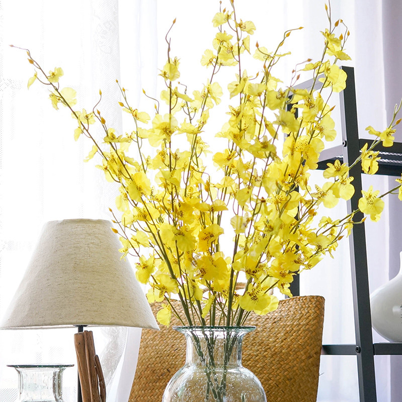 Single long branch dancing orchid simulation flower simulation plant fake flower orchid butterfly orchid fake flower arrangement silk flower