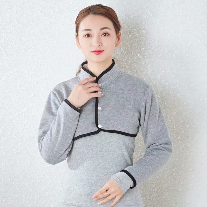 Pure cotton long-sleeved plus velvet shoulder pads to sleep warm men and women maternity confinement shoulders cervical vertebrae clothing cold-proof thick