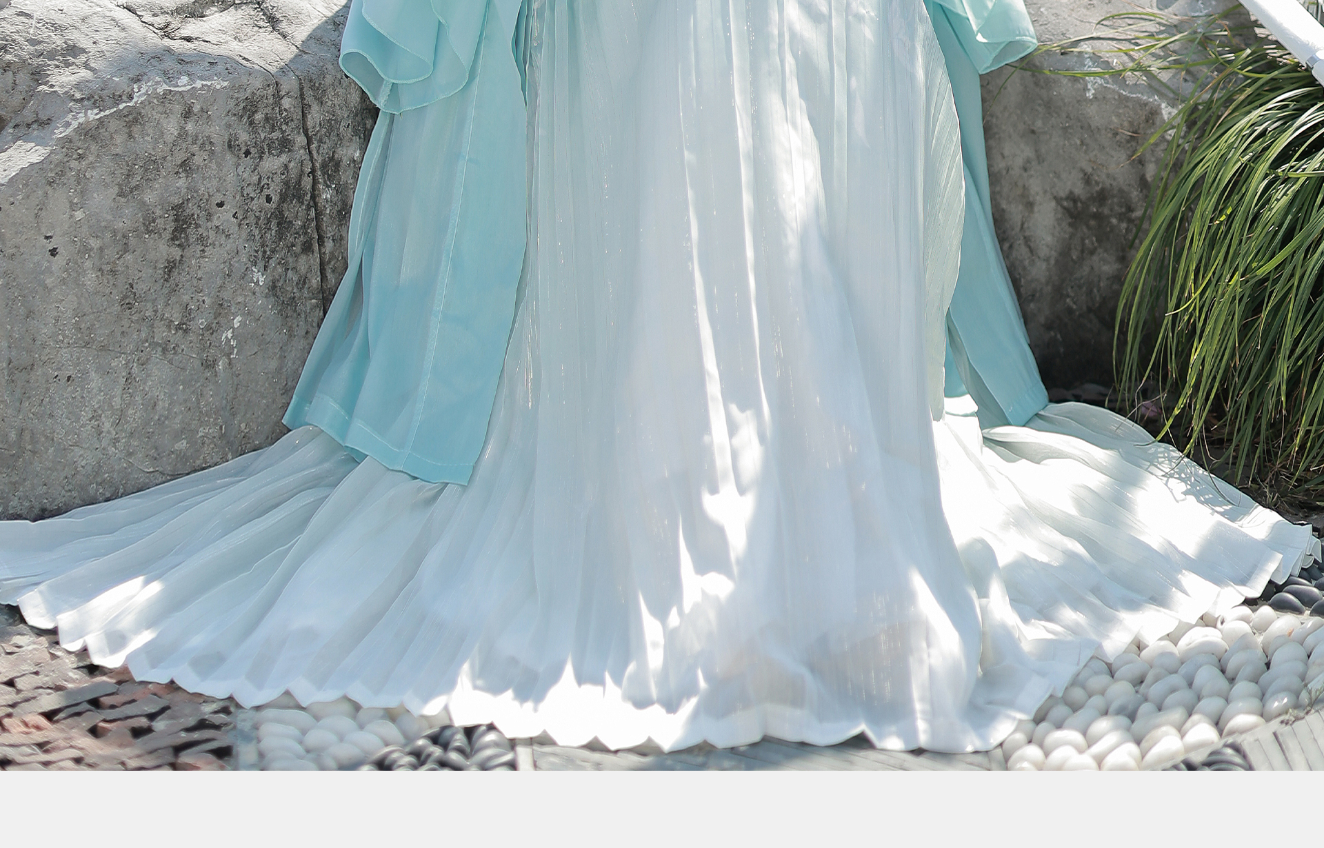 【中國直郵】 青錦閣 春秋款中國風古裝漢元素齊胸襦裙超仙唐製漢服 外披+上衣+吊帶裙+披帛 S