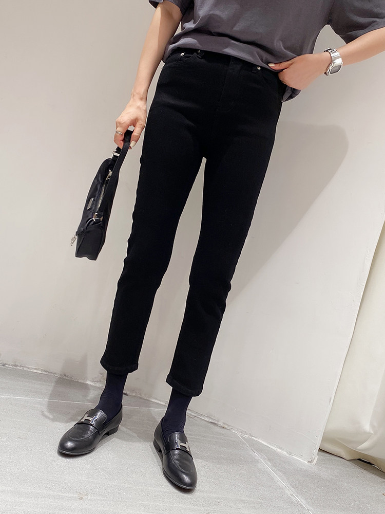 WIDELIA Chen Ji Children Early Spring Girl with High waist Han version Thin Straight Cylinder 90% Jeans Women W05-21
