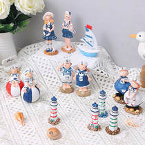 Creative Mediterranean style Navy doll ornaments Home living room Family bookcase crafts knickknacks