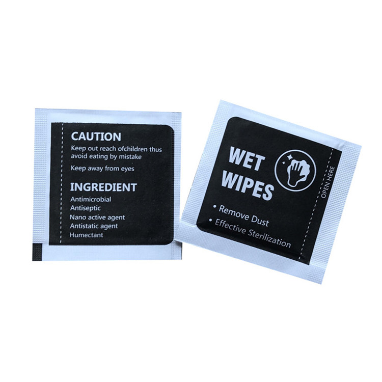 Film alcohol packet cleaning screen mobile alcohol wet cotton computer products to stain black packaging alcohol towel