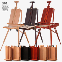 Easel art student special drawing board oil easel beech wood wood oil painting box outdoor tie oil painting set folding portable art toolbox lifting sketch bracket type picture box beginner set