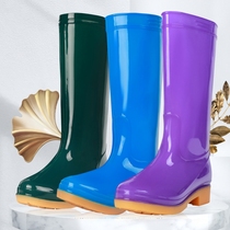 Womens catching sea shoes womens work summer rain boots womens adult medium and high water boots non-slip rubber shoes for planting rice in the field