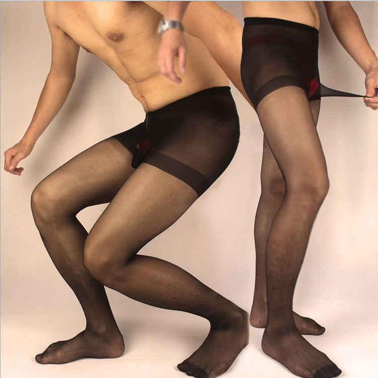 Men's spice stockings with JJ sets of erotic lingerie men wear male wear free of perspective silk stocking anti-color silk passion