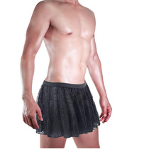 Mens men sexy underwear sexy daily low waist lace large horn big skirt false gay gay models fully transparent