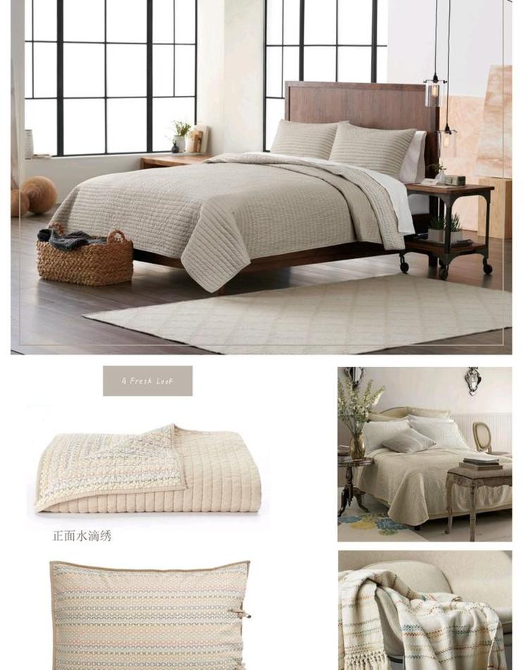 Hạt gạo mới thêu AB phiên bản cotton giặt quilting điều hòa không khí trải giường mỏng là ba mảnh chất lượng đa sắc khuyến nghị - Trải giường ga giường cotton