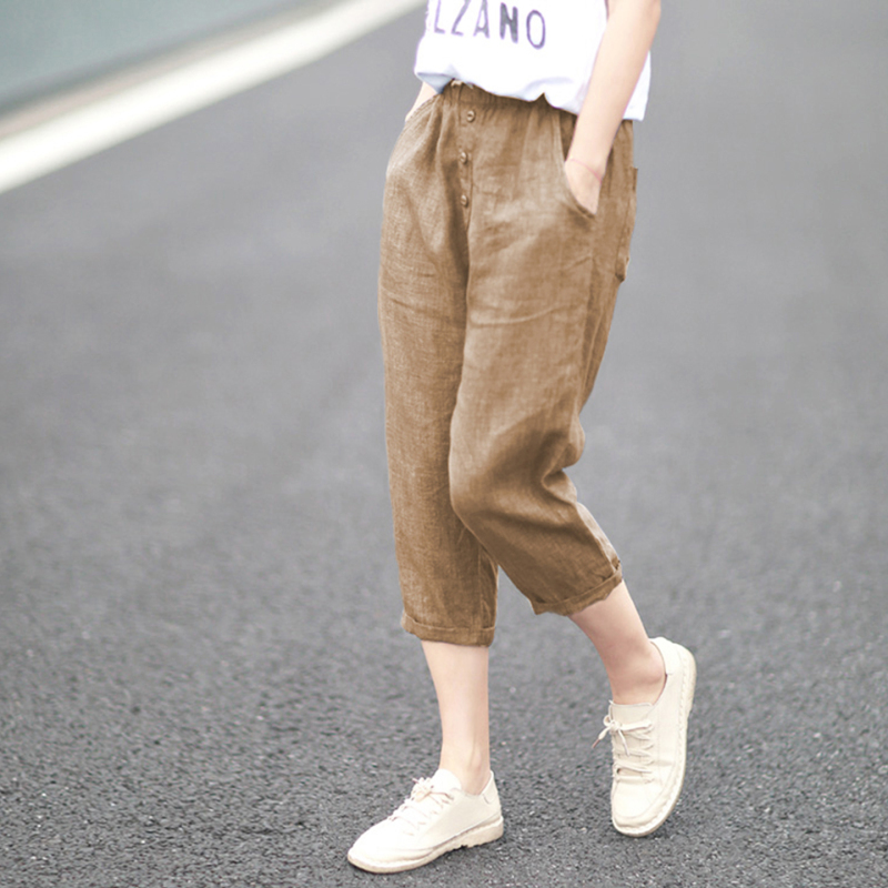 High-End Pure Linen Cropped Pants for Women 2026 New Summer Cotton-Linen Material Casual Wide-Leg Loose Fashion Harem Pants High-End Pure Linen Cropped Pants for Women 2026 New Summer Cotton-Linen Material Casual Wide-Leg Loose Fashion Harem Pants