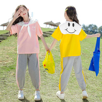 Girls suit Summer 2023 new children Sport summer clothing CUHK Tong Yang Gas trendy net red Two sets of children clothing