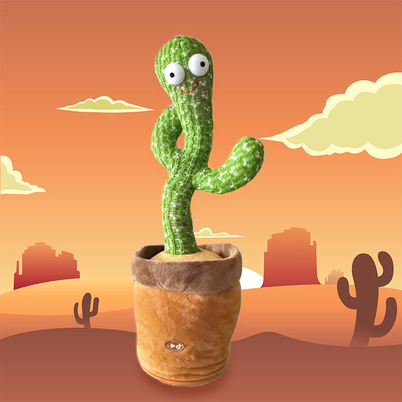 Humbling Sand Sculpture Dancing Singing Cactus Will Talk Doll Twist Music Demonic Flower Pot plant Toy Gift Mesh Red
