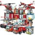 Khối xây dựng Khai sáng Ngọn lửa Tiên phong Chỉ huy Xe chữa cháy Trạm cứu hỏa Tương thích Lego Boy Lắp ráp Đồ chơi Quà tặng - Khối xây dựng