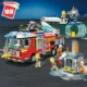 Khối xây dựng Khai sáng Ngọn lửa Tiên phong Chỉ huy Xe chữa cháy Trạm cứu hỏa Tương thích Lego Boy Lắp ráp Đồ chơi Quà tặng - Khối xây dựng