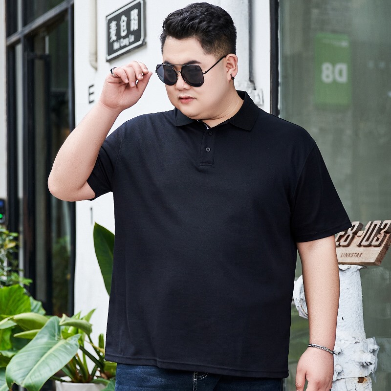 Spring and Summer Men's Plus Size Trendy Polo Shirt for Big and Tall Men, Long and Short Sleeve, Solid Color Casual