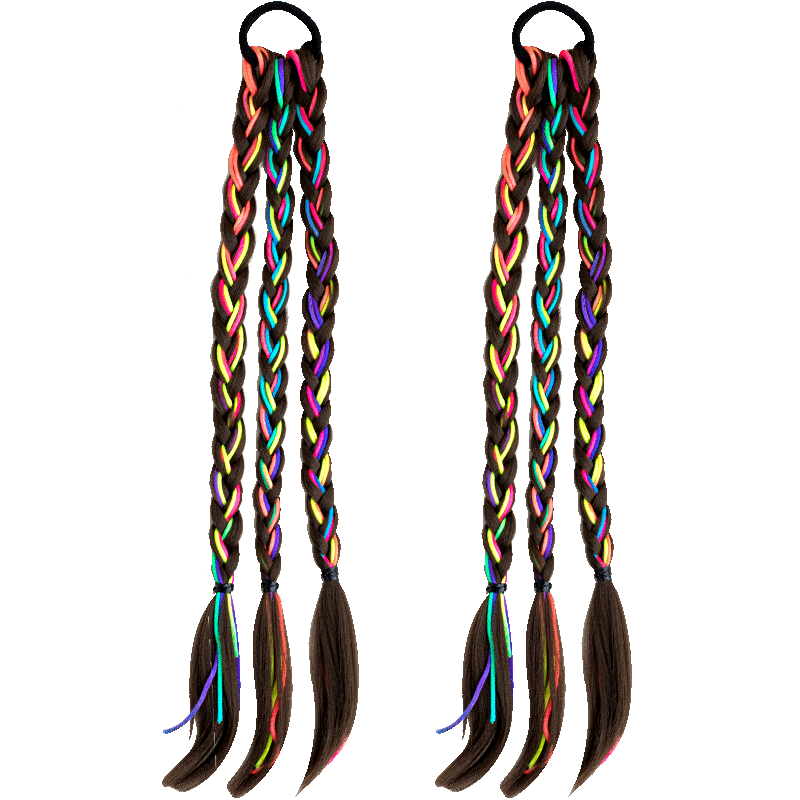 儿童假发辫子麻花长辫发饰发圈头绳女童皮筋脏脏辫挑染拳击辫马尾